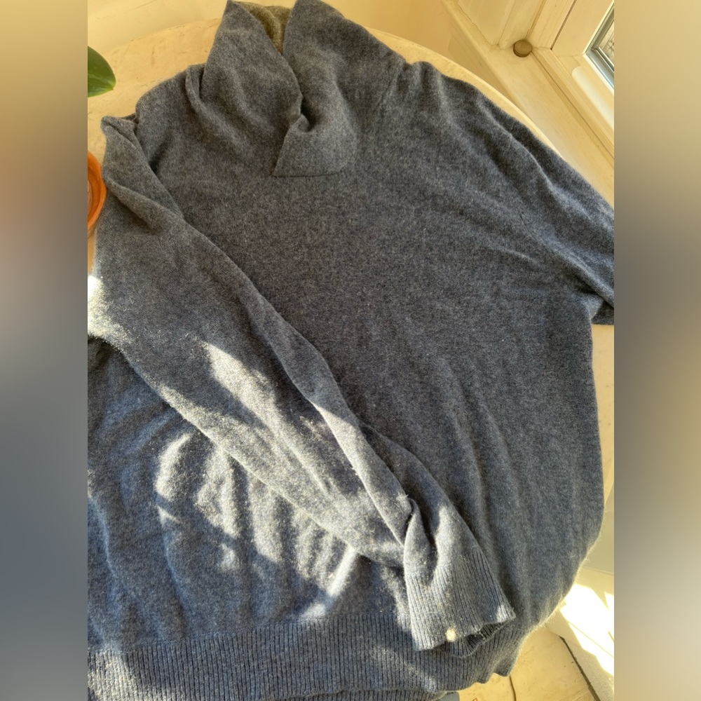 LIKE NEW Saks Fifth Avenue Cashmere Pullover Sweater Men's size XXL Large Blue